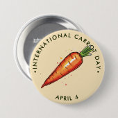Badge Rond 7,6 Cm Journée internationale de la carotte, carotte d'aq (Devant & derrière)