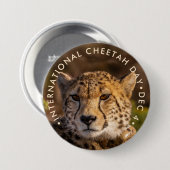 Badge Rond 7,6 Cm Journée internationale de la Cheetah (Devant & derrière)