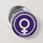 Badge Rond 7,6 Cm Journée internationale de la femme (Devant & derrière)