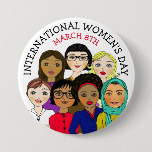 Badge Rond 7,6 Cm Journée internationale de la femme 8 mars Bouton