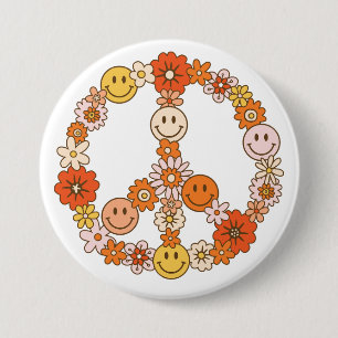 Badge Rond 7,6 Cm Journée internationale de la paix Fleur d'amour