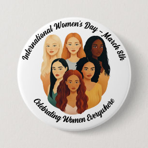 Badge Rond 7,6 Cm Journée internationale des femmes - Célébrer les f