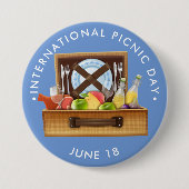 Badge Rond 7,6 Cm Journée internationale du pique-nique, PICNIC BASK (Devant)