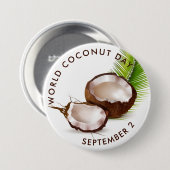 Badge Rond 7,6 Cm Journée mondiale de la coco (Devant & derrière)