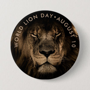 Badge Rond 7,6 Cm Journée mondiale du lion