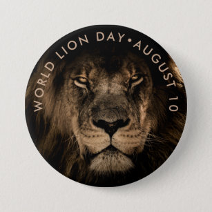 Badge Rond 7,6 Cm Journée mondiale du lion
