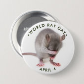 Badge Rond 7,6 Cm Journée mondiale du rat (Devant & derrière)