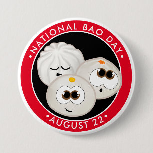Badge Rond 7,6 Cm Journée nationale de Bao, mignonettes kawaii