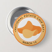 Badge Rond 7,6 Cm Journée nationale de la chipe de pomme de terre (Devant & derrière)