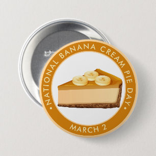 Badge Rond 7,6 Cm Journée nationale de la tarte à la crème à la bana