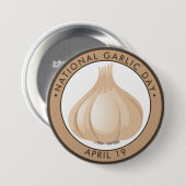 Badge Rond 7,6 Cm Journée nationale de l'ail (Devant & derrière)