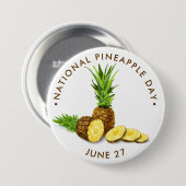 Badge Rond 7,6 Cm Journée nationale de l'ananas (Devant & derrière)