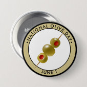 Badge Rond 7,6 Cm Journée nationale de l'olive (Devant & derrière)