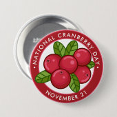 Badge Rond 7,6 Cm Journée nationale des canneberges, canneberges (Devant & derrière)