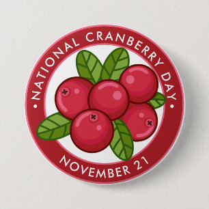 Badge Rond 7,6 Cm Journée nationale des canneberges, canneberges