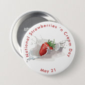 Badge Rond 7,6 Cm Journée nationale des fraises (Devant & derrière)