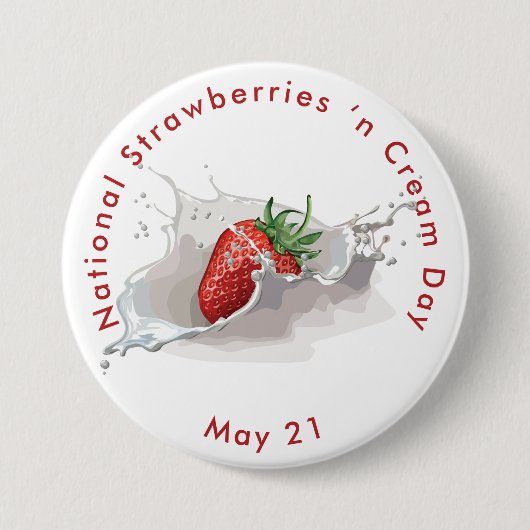 Badge Rond 7,6 Cm Journée nationale des fraises (Devant)