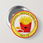 Badge Rond 7,6 Cm Journée nationale des fries (Devant & derrière)