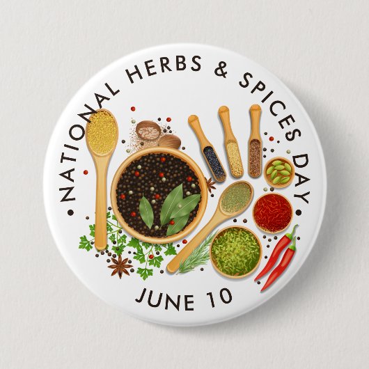 Badge Rond 7,6 Cm Journée nationale des herbes et épices (Devant)