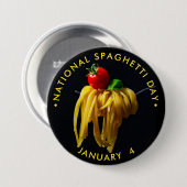 Badge Rond 7,6 Cm Journée nationale des spaghetti (Devant & derrière)