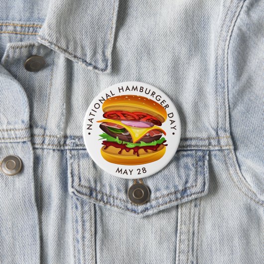 Badge Rond 7,6 Cm Journée nationale du hamburger (En situation)