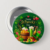 Badge Rond 7,6 Cm Joyeuse fête de la Saint-Patrick festive (Devant & derrière)