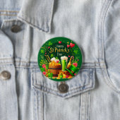 Badge Rond 7,6 Cm Joyeuse fête de la Saint-Patrick festive (En situation)