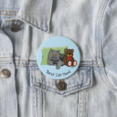 Badge Rond 7,6 Cm Joyeuse fête des mères Gray Chat (En situation)