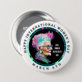 Badge Rond 7,6 Cm Joyeuse Journée internationale des femmes 8 mars G (Devant & derrière)