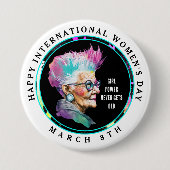 Badge Rond 7,6 Cm Joyeuse Journée internationale des femmes 8 mars G (Devant)