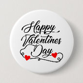 Badge Rond 7,6 Cm Joyeuse Saint-Valentin lettrage (Devant)