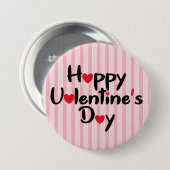 Badge Rond 7,6 Cm Joyeuse Saint-Valentin moderne  (Devant & derrière)