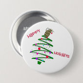 Badge Rond 7,6 Cm Joyeuses fêtes (Devant & derrière)