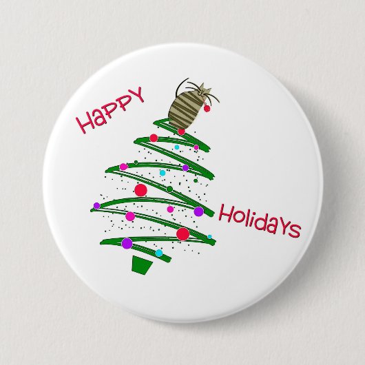 Badge Rond 7,6 Cm Joyeuses fêtes (Devant)