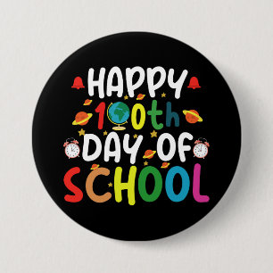 Badge Rond 7,6 Cm Joyeux 100e jour d'école Enseignant Élève