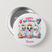 Badge Rond 7,6 Cm Joyeux Anniversaire (Devant & derrière)