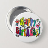 Badge Rond 7,6 Cm Joyeux anniversaire (Devant & derrière)
