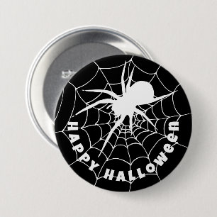 Badge Rond 7,6 Cm Joyeux Araignée d'Halloween sur Cobweb