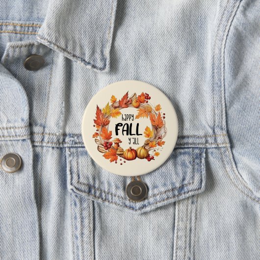 Badge Rond 7,6 Cm Joyeux automne Y'all (En situation)