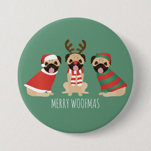 Badge Rond 7,6 Cm Joyeux Chiens de Carlin Woofmas