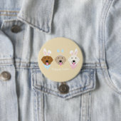 Badge Rond 7,6 Cm Joyeux Chiens de Pâques (En situation)