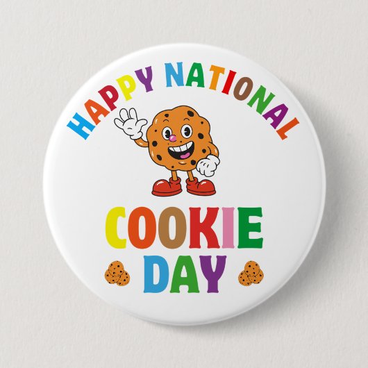 Badge Rond 7,6 Cm Joyeux Cookie National Jour Chocolat Chip Cookie (Devant)