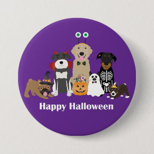 Badge Rond 7,6 Cm Joyeux Costumes Éffrayants pour animaux de compagn