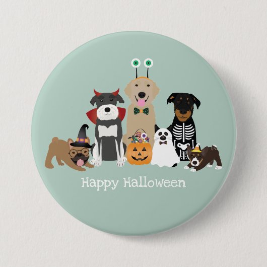 Badge Rond 7,6 Cm Joyeux Costumes Éffrayants pour animaux de compagn (Devant)