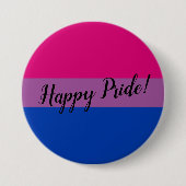 Badge Rond 7,6 Cm Joyeux drapeau bisexuel de fierté (Devant)