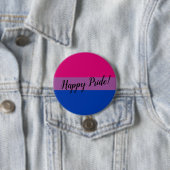 Badge Rond 7,6 Cm Joyeux drapeau bisexuel de fierté (En situation)