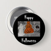 Badge Rond 7,6 Cm Joyeux Halloween (Devant & derrière)