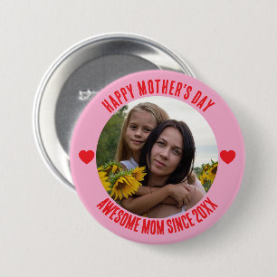 Badge Rond 7,6 Cm Joyeux jour de mère Je t'aime maman