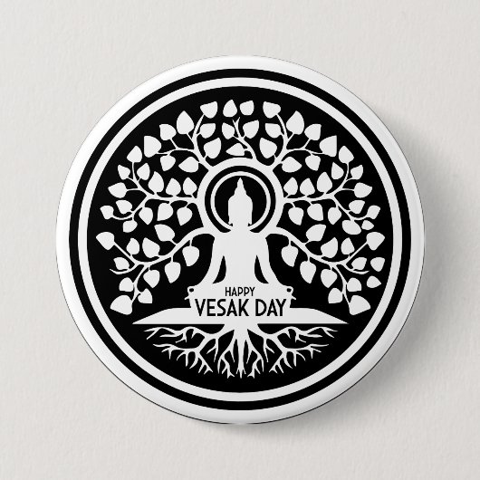Badge Rond 7,6 Cm Joyeux jour de Vesak (Devant)