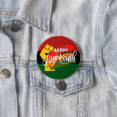 Badge Rond 7,6 Cm Joyeux Juneteenth panafricain (En situation)